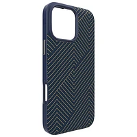 Étui rigide ajusté London Snap de ZAGG avec MagSafe pour iPhone 16 Pro Max - Bleu marine/Doré