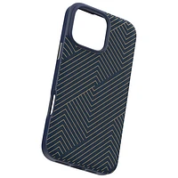Étui rigide ajusté London Snap de ZAGG avec MagSafe pour iPhone 16 Pro Max - Bleu marine/Doré
