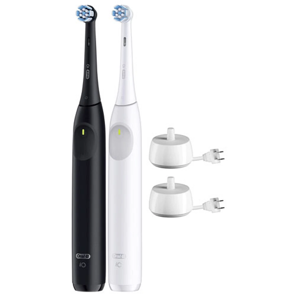 Deux brosses à dents électriques rechargeables iO Series 2 d'Oral-B - Noir/Blanc