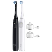 Deux brosses à dents électriques rechargeables iO Series 2 d'Oral-B - Noir/Blanc
