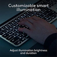 Logitech MX Keys S Bluetooth Full Size Keyboard for iPad/Mac - Space Grey - English