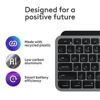 Logitech MX Keys S Bluetooth Full Size Keyboard for iPad/Mac - Space Grey - English