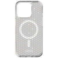 Étui rigide ajusté Signature Honeycomb d'E-Artistry avec MagSafe pour iPhone 16 Pro - Transparent/Doré/Blanc