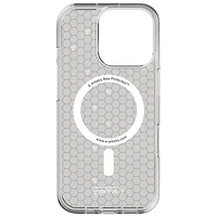 Étui rigide ajusté Signature Honeycomb d'E-Artistry avec MagSafe pour iPhone 16 Pro - Transparent/Doré/Blanc