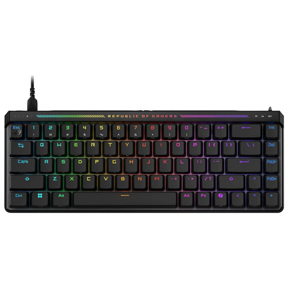 Clavier de jeu mécanique compact avec fil rétroéclairé M605 ROG Falchion Ace HFX d'ASUS - Noir