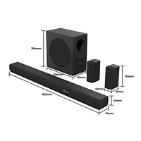 Hisense AX5100Q 580-Watt 5.1 Ch Dolby Atmos Sound Bar with Wireless Subwoofer