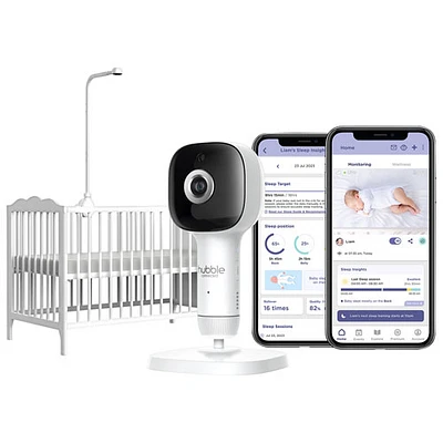 Interphone de surveillance intelligent connecté SkyVision AI de Hubble avec suivi du sommeil, vision nocturne et rotation/inclinaison (HCTNSKYAI)