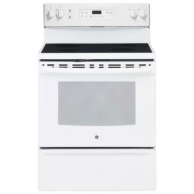 Open Box - GE 30" 5.0 Cu. Ft. Electric Range (JCB630DKWW) - White on White - Scratch & Dent