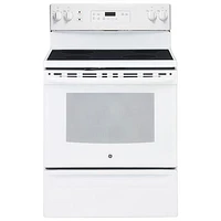 Open Box - GE 30" 5.0 Cu. Ft. Electric Range (JCB630DKWW) - White on White - Scratch & Dent