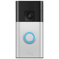 Ring Battery Doorbell with Head-to-Toe HD Video, Live View, Two-Way Talk & Motion Detection - Satin Nickel