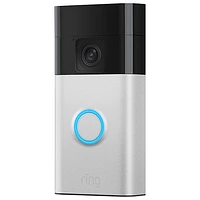 Ring Battery Doorbell with Head-to-Toe HD Video, Live View, Two-Way Talk & Motion Detection - Satin Nickel