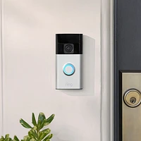 Ring Battery Doorbell with Head-to-Toe HD Video, Live View, Two-Way Talk & Motion Detection - Satin Nickel