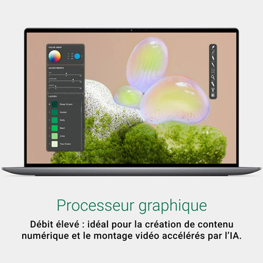 Portable 13,4 po XPS Dell - Graphite (Core Ultra 7 Intel - Série 2/RAM 16 Go/SSD 512 Go)