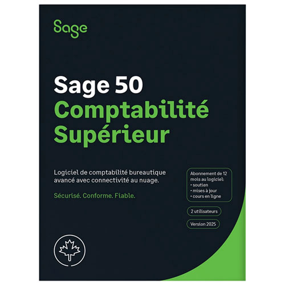 Sage 50 Premium Accounting 2025 (PC) - 2 User - 1 Year Subscription