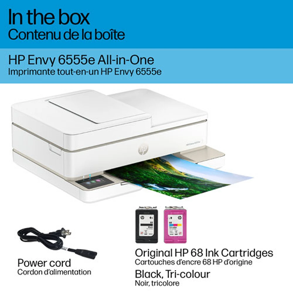 Imprimante à jet d'encre tout-en-un 6555e de HP - Essai de 3 mois de Instant Ink de HP inclus*