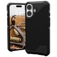 Étui rigide ajusté Metropolis LT d'UAG avec MagSafe pour iPhone 16 - Noir Kevlar