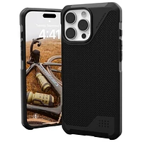 Étui rigide ajusté Metropolis LT d'UAG avec MagSafe pour iPhone 16 Pro Max - Noir Kevlar