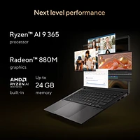 Portable de 14 po Vivobook S d'ASUS - Noir neutre/Aluminium (Ryzen AI 9 365 d'AMD/RAM 24 Go/SSD 512 Go/Windows 11)