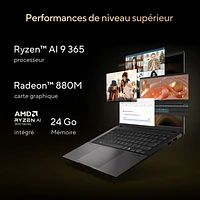 Portable de 14 po Vivobook S d'ASUS - Noir neutre/Aluminium (Ryzen AI 9 365 d'AMD/RAM 24 Go/SSD 512 Go/Windows 11)
