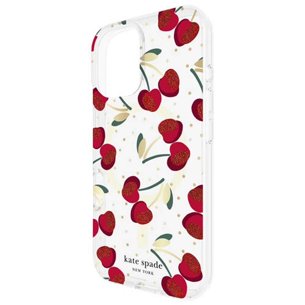 Étui rigide ajusté de Kate Spade New York avec MagSafe pour iPhone 16 - Cerises