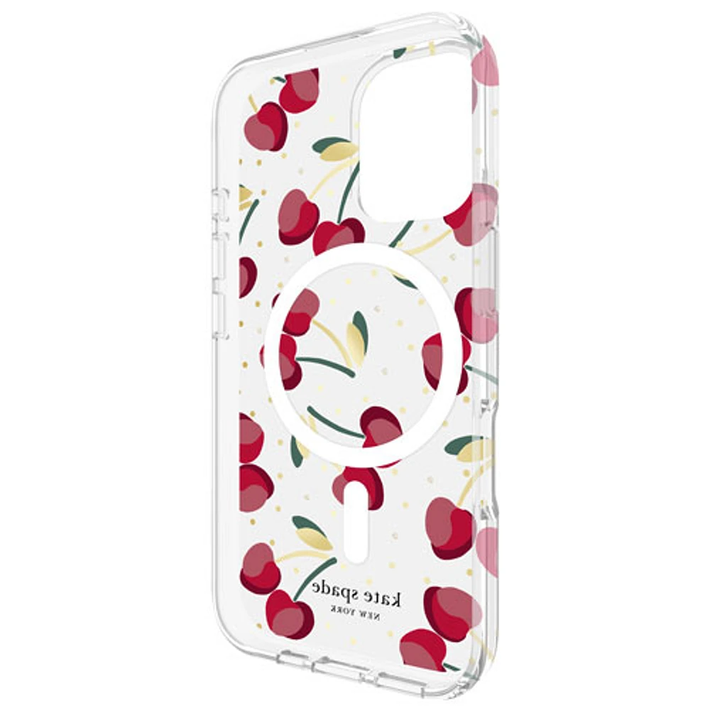 Étui rigide ajusté de Kate Spade New York avec MagSafe pour iPhone 16 - Cerises