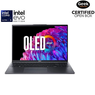 Boîte ouverte - Portable Swift Go 16 po d'Acer - Fer (Core Ultra 5 EVO d'Intel/RAM 16 Go/SSD 1 To/Windows 11)