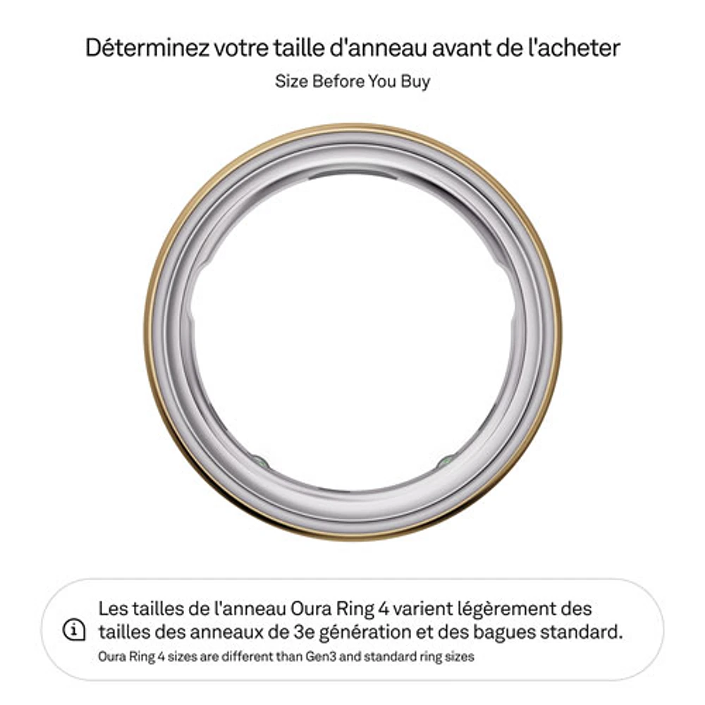 Anneau intelligent de sommeil et de mise en forme Ring 4 d'Oura - Doré - Taille 12