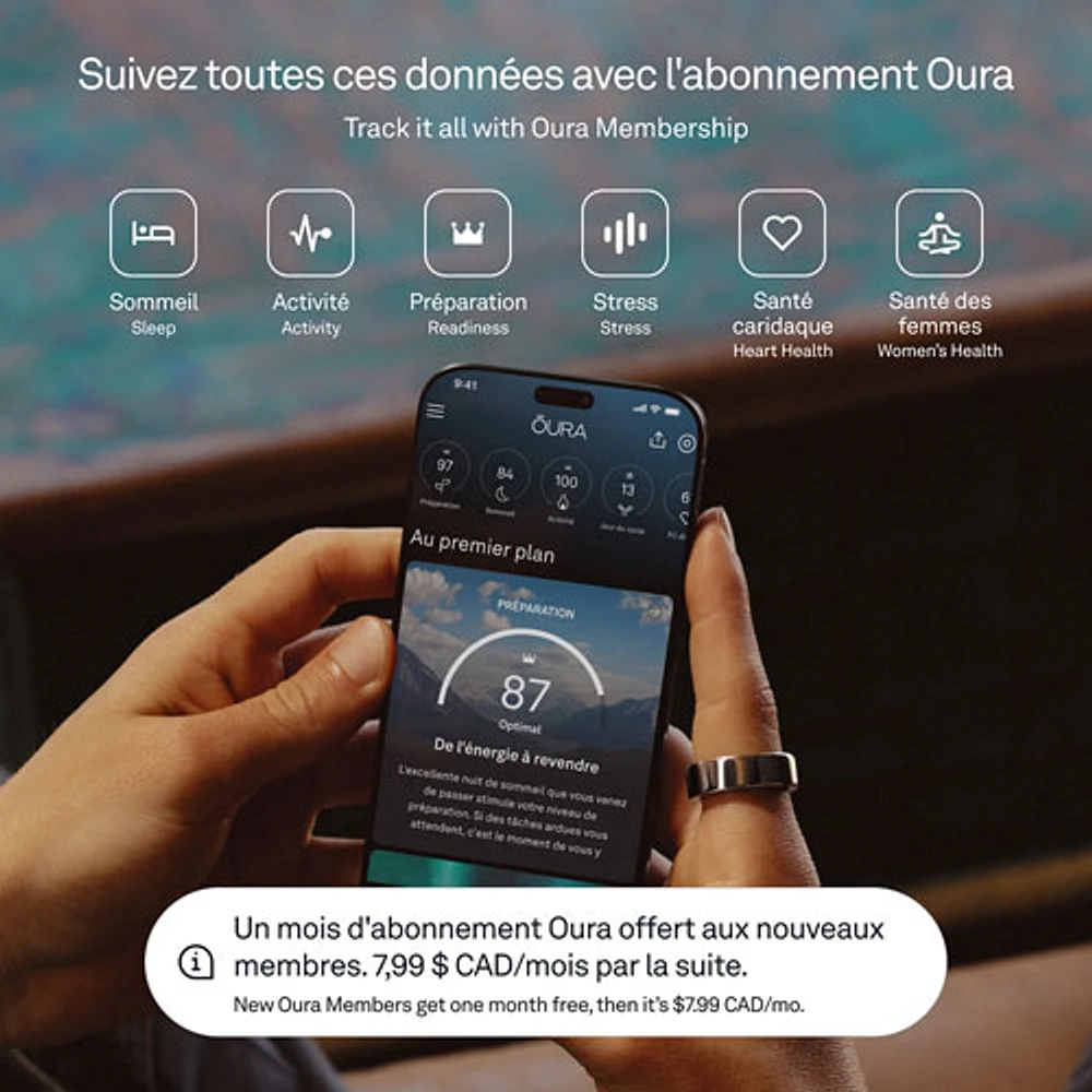 Anneau intelligent de sommeil et de mise en forme Ring 4 d'Oura - Doré - Taille 12