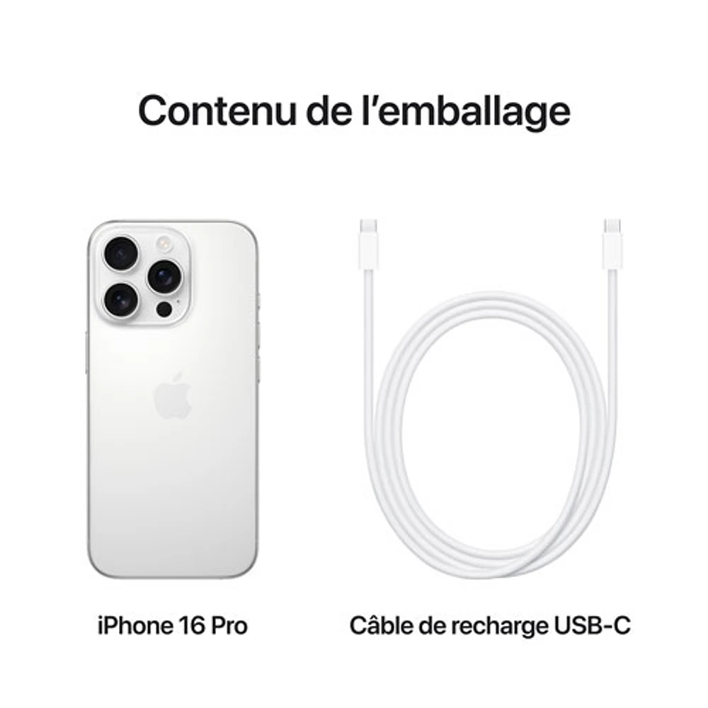 iPhone 16 Pro de 1 To d'Apple avec Rogers - Titane blanc - Financement mensuel