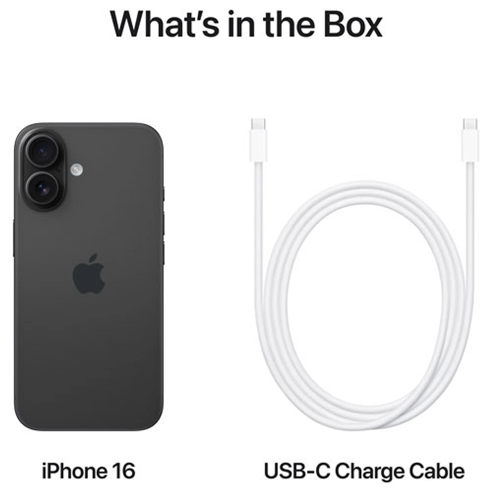 iPhone 16 de Go d'Apple offert par TELUS - Noir