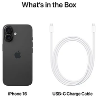 Fido Apple iPhone 16 256GB - Black - Monthly Financing