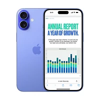 iPhone 16 de 128 Go d'Apple avec Fido - Bleu outremer - Financement mensuel