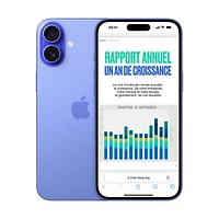iPhone 16 de 128 Go d'Apple avec Fido - Bleu outremer - Financement mensuel