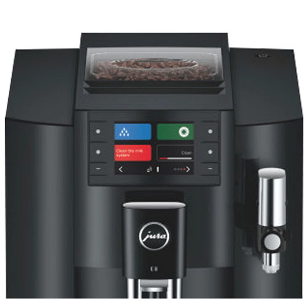 Jura E8 Automatic Espresso Machine with Coffee Grinder - Piano Black