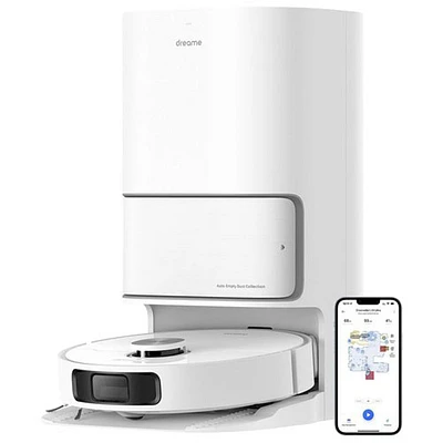 Aspirateur robot et vadrouille connecté Wi-Fi autonettoyant et à vidange automatique Dreame L10 Ultra - Blanc