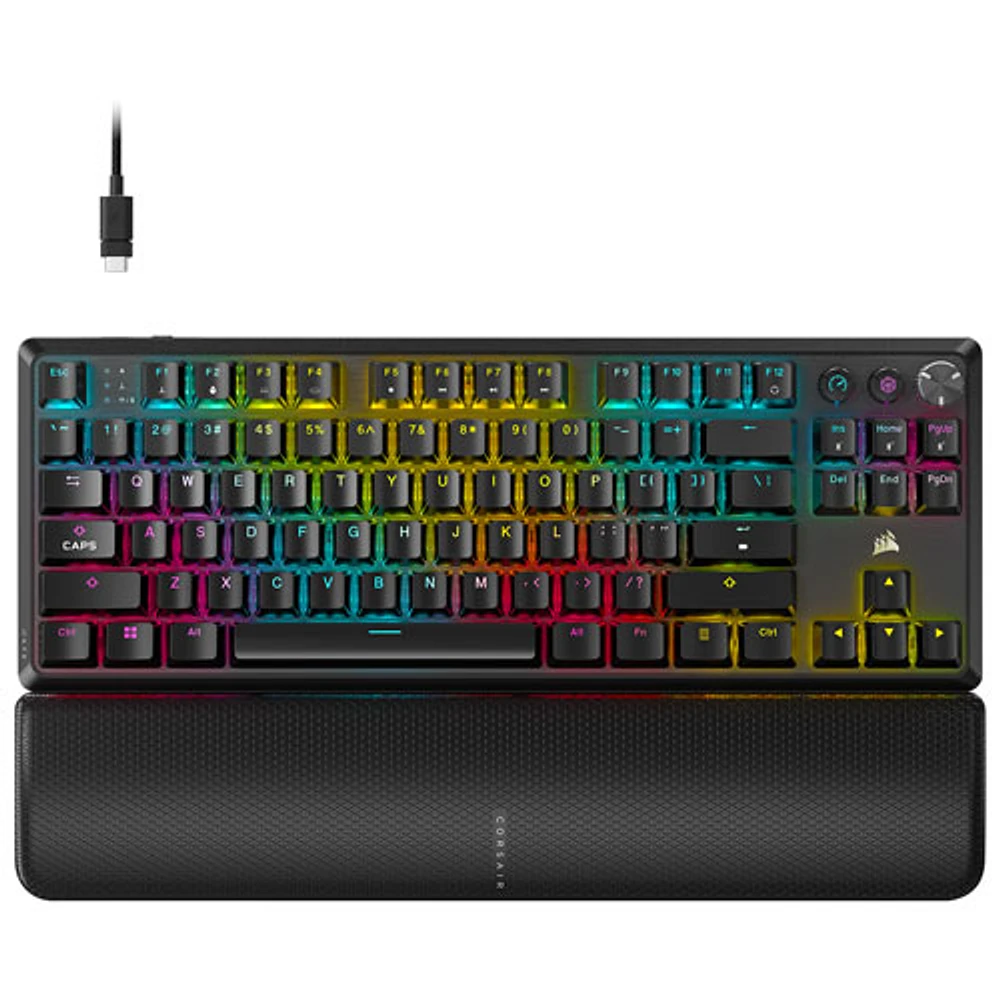Clavier de jeu mécanique sans pavé numérique rétroéclairé sans fil à touches mécaniques linéaires Red K70 CORE de Corsair - Noir - Exclusivité Best Buy