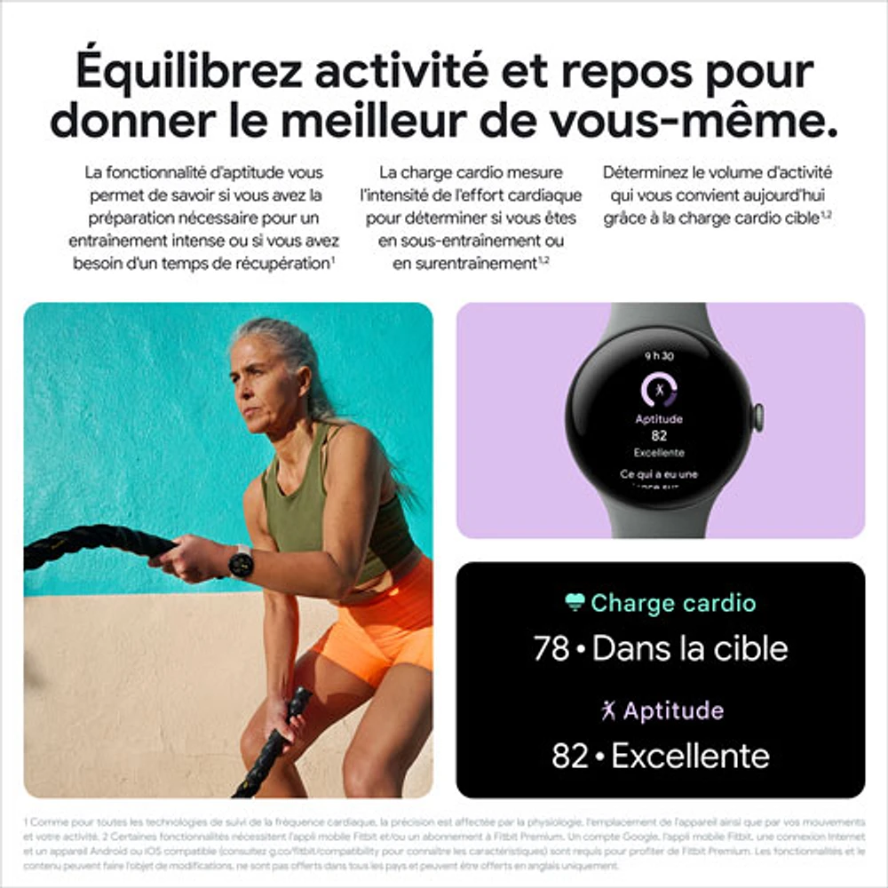 Montre Pixel Watch 3 de Google (LTE + GPS) avec TELUS avec boîtier de 45 mm en aluminium noir mat et bracelet sport noir volcanique - Financement mensuel