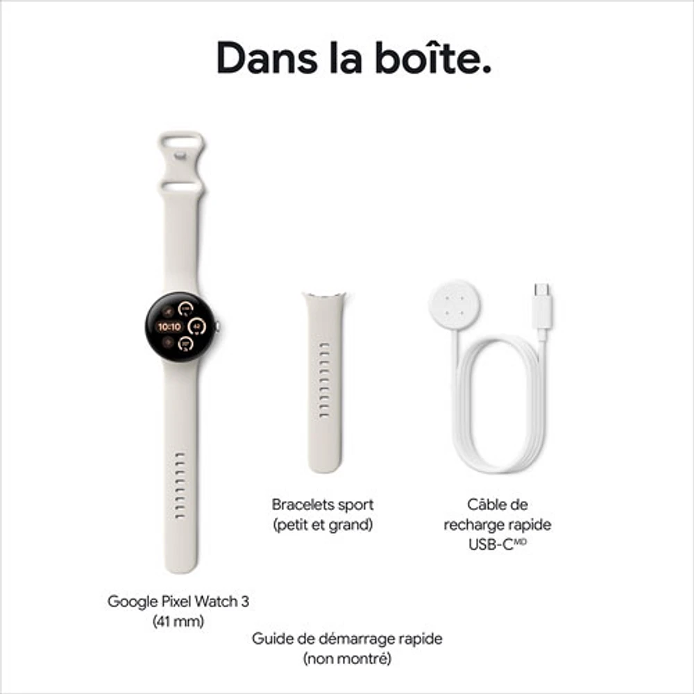 Montre Pixel Watch 3 de Google (LTE + GPS) avec TELUS avec boîtier de 45 mm en aluminium noir mat et bracelet sport noir volcanique - Financement mensuel