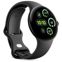 Montre Pixel Watch 3 de Google (LTE + GPS) avec TELUS avec boîtier de 45 mm en aluminium noir mat et bracelet sport noir volcanique - Financement mensuel