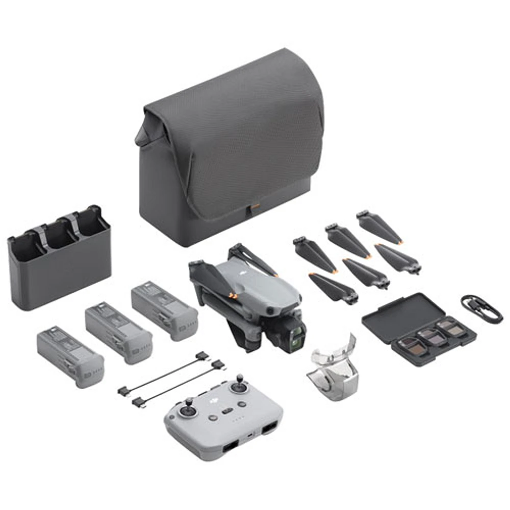 Ensemble Fly More avec drone quadricoptère Air 3S, caméra et manette de DJI (DJI RC-N3)
