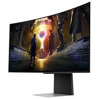 Moniteur de jeu G-Sync/FreeSync DELO incurvé WQHD 175 Hz 34 po Odyssey G8 de Samsung avec temps de réponse de 0,03 ms gris à gris (LS34DG850SNXZA) - Argenté