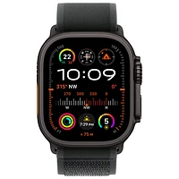 Apple Watch Ultra 2 (GPS + cellulaire) avec boîtier de 49 mm en titane noir et bracelet sentier noir