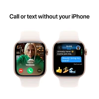 Apple Watch Series 10 (GPS) avec boîtier de mm en aluminium or rose et bracelet sport rose tendre