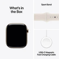 Apple Watch Series 10 (GPS + cellulaire) avec boîtier de mm en titane doré et bracelet sport comète