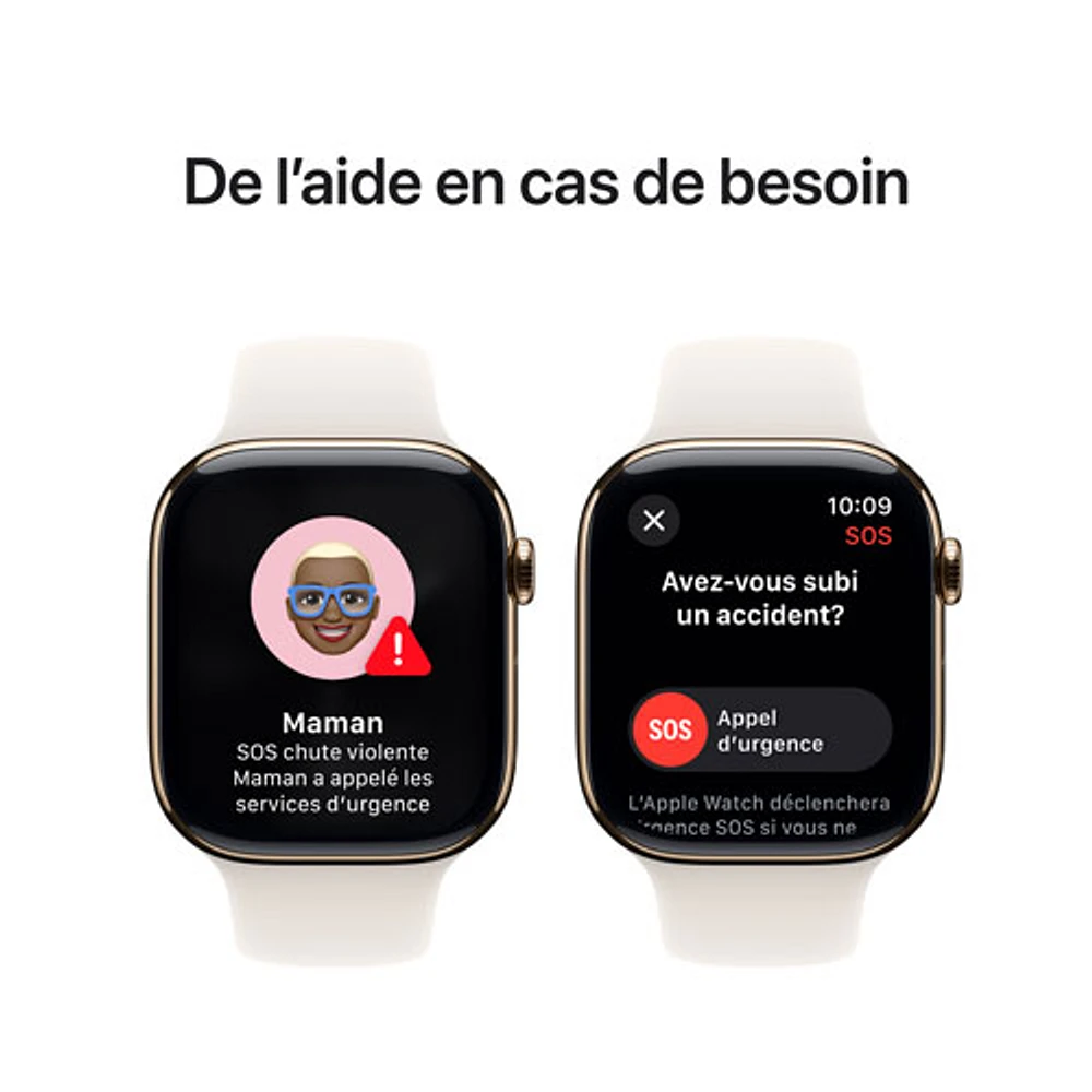Apple Watch Series 10 (GPS + cellulaire) avec boîtier de mm en titane doré et bracelet sport comète
