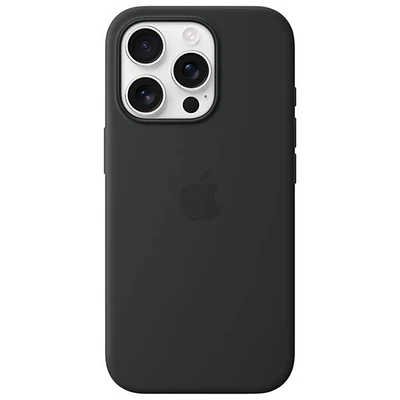 Étui rigide ajusté en silicone avec MagSafe d'Apple pour iPhone 16 Pro - Noir