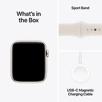 Apple Watch SE (GPS) 44mm Starlight Aluminum Case with Starlight Sport Band - Small/Medium