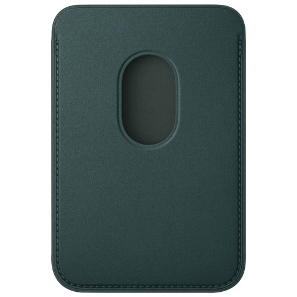 Portefeuille à tissage fin avec MagSafe d'Apple pour iPhone 16 - Vert foncé
