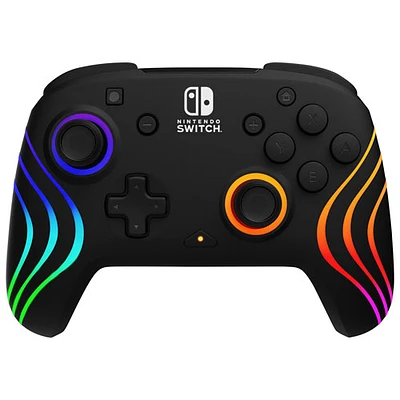 Manette de jeu sans fil Afterglow Wave RVB de PDP pour Switch - Noir