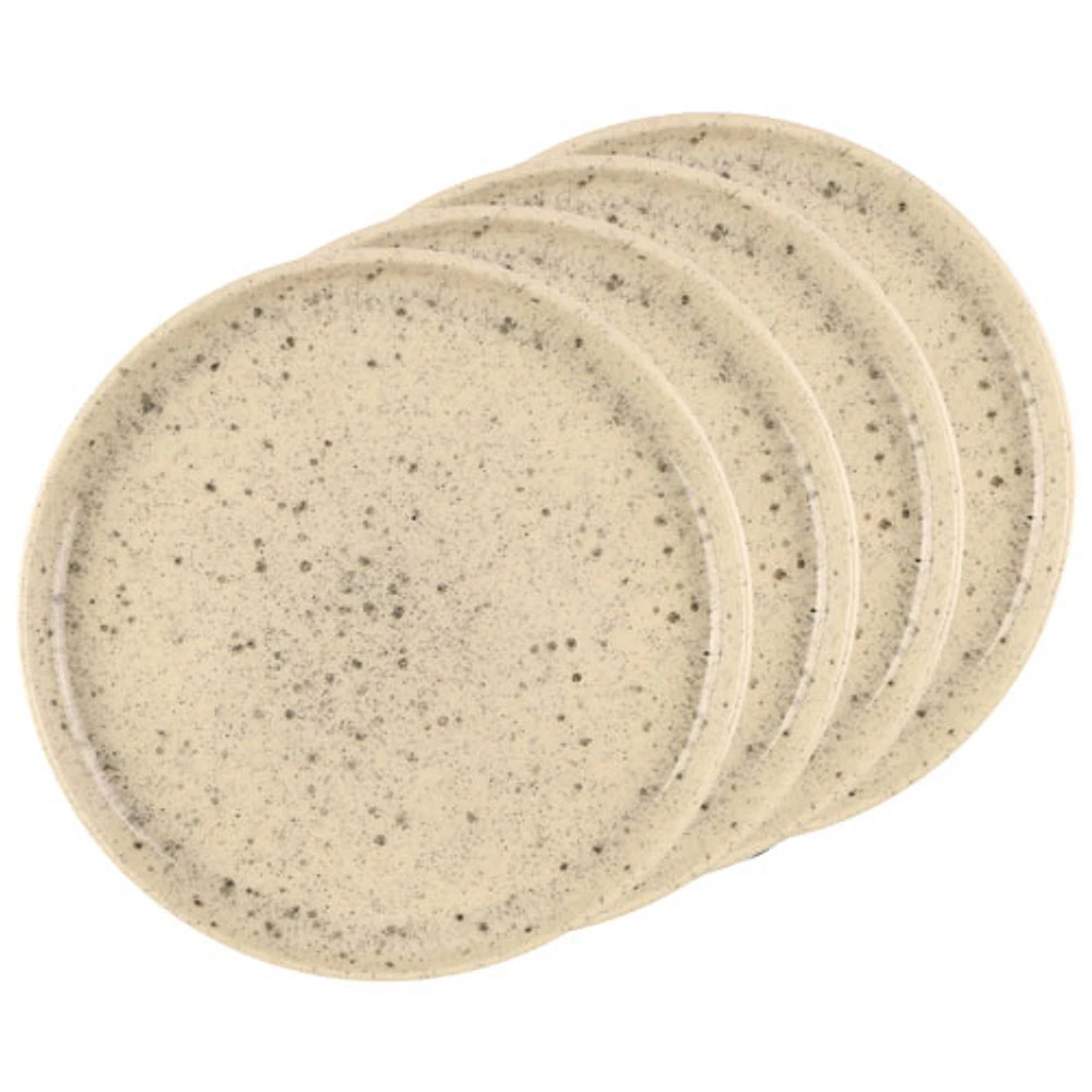 Assiette à salade en grès Uno de Mesa Ceramics - 4 pièces - Naturel tacheté
